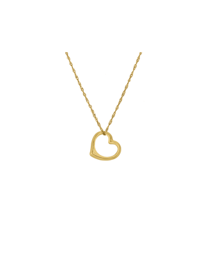 Yellow Gold & Sterling Silver, slider heart pendant on a chain