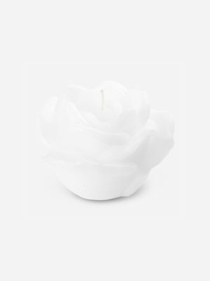 rose candle medium white 10x7cm