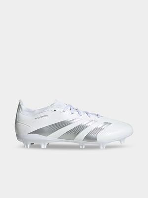 Mens adidas Predator League White/Silver FG Boots