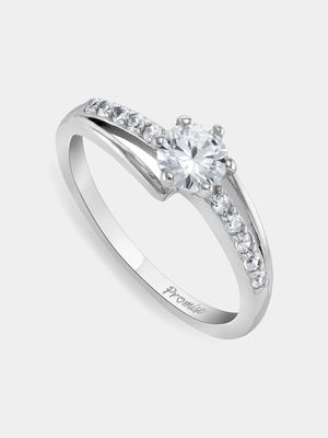 Sterling Silver Cubic Zirconia Women’s Embrace Promise Ring
