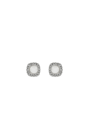 Sterling Silver Pearl & Cubic Zirconia Women's June Birthstone Stud Earrings