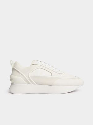 Fabiani Men's Leather Runner White Sneakers