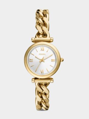 Fossil Carlie Gold Plated Stainless Steel Bracelet Watch
