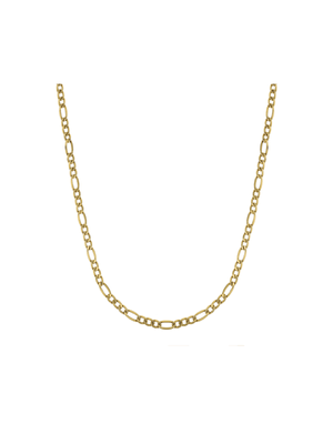 Yellow Gold & Sterling Silver  Figaro Chain