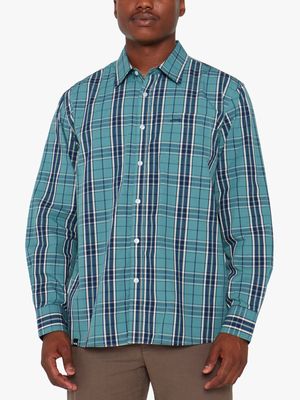 Men's Plus Jeep Blue Yarn Dyed Wavelite Check Shirt