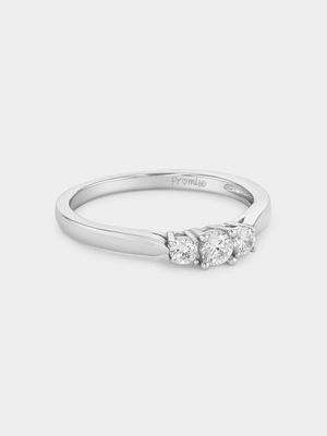 Sterling Silver Cubic Zirconia Mini Trilogy Promise Ring