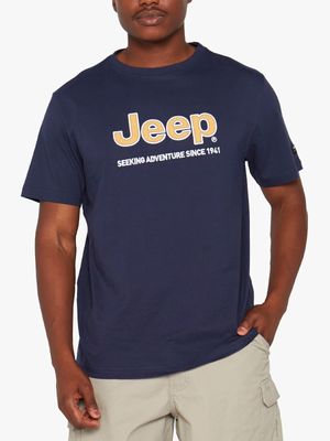 Men's Jeep Midnight Blue Logo Applique T-Shirt