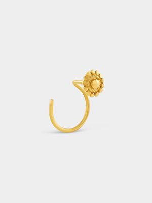 Yellow Gold Flower Nose Ring