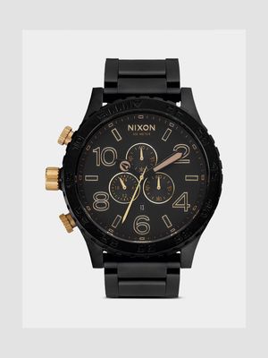 Nixon Men's 51-30 Chrono Matte Black & Gold Plated Stainless Steel Watch