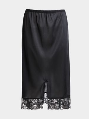 Jet Ladies Black Seventy-Two Centimeter Half Slip Underwear