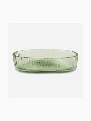 Soap Dish Fluted Glass Green