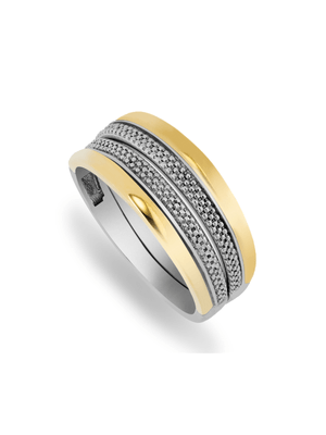9ct Yellow Gold & Sterling Silver Twinset Ring