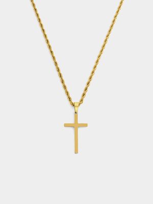 Stainless Steel Rope Chain Cross Pendant