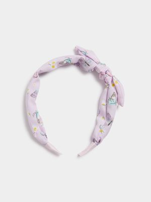 Girl's Pink Butterfly Print Alice Band