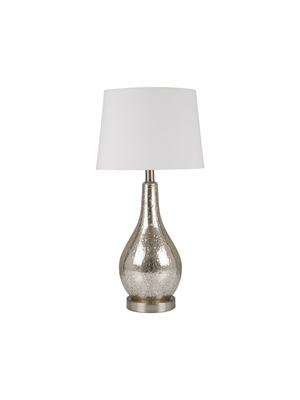 Table Lamp Mercury Glass With White Shade