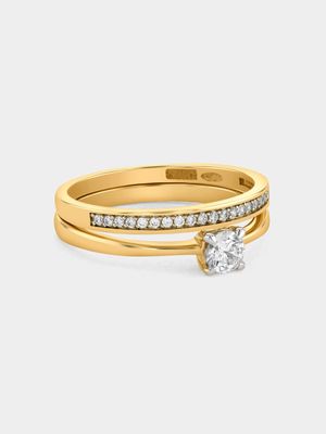 Yellow Gold 0.3ct Lab Grown Diamond Channel Twinset Ring
