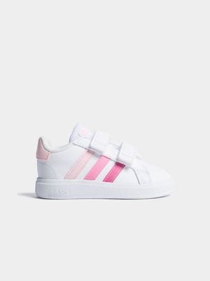 Toddlers adidas Grand Court White/Pink Sneaker
