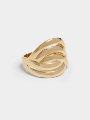 18ct Gold Plated Vintage Swirl Ring
