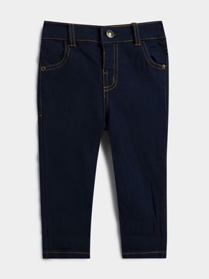 Jet Toddler Boys Dark Blue Denim Cotton Spandex Pants