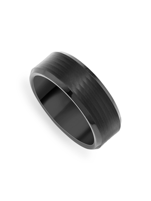 Zirconium Brushed Centre Men's Ring