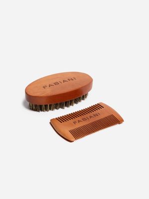 Fabiani Men's Beard Comb & Brush Set