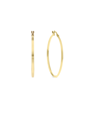 Yellow Gold, Large Pointed Hoop Earrings