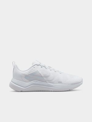 Womens Nike Downshifter 12 White/Metallic Silver Running Shoes