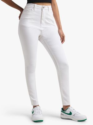 Redbat Women's White Super Skinny Jeans
