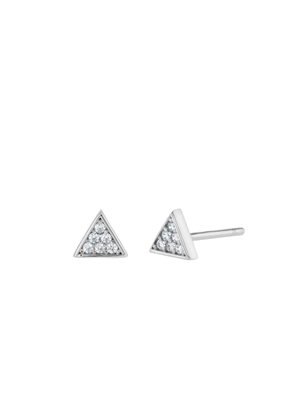 Small Triangle with CZ detail Sterling Silver Stud