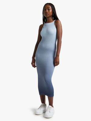 Women's Blue Ombre Seamless Dress