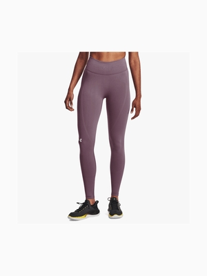 Womens Under Armour Seamless Long Purple Tights