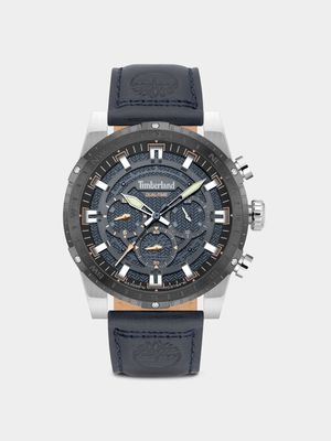 Timberland Men's Fitzwilliam Stainless Steel Navy Leather Chronograph Watch