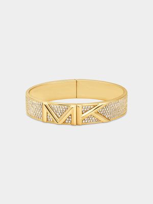 Michael Kors Metallic Muse Collection Gold Plated Cubic Zirconia Bangle Bracelet