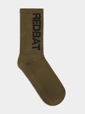 Redbat Unisex Branded Olive Green Socks