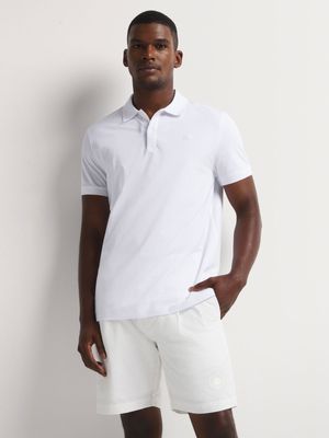 Fabiani Men's Textured Pocket White Shorts