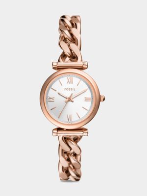 Fossil Carlie Rose Plated Stainless Steel Bracelet Watch
