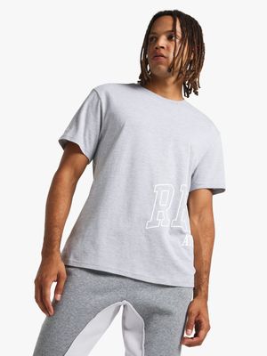 Redbat Athletics Men's Grey Melange Graphic T-Shirt