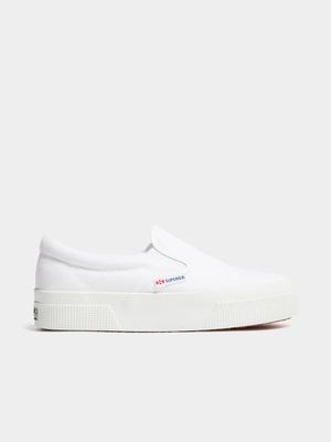 Superga Women's 2740 White Slip-On Sneaker