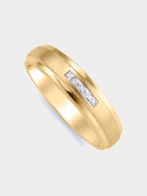 9ct Gold Channel-Set Diamond Men's Ring