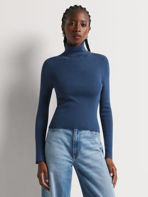 Ribbed Poloneck Jersey