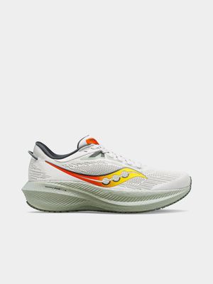 Mens Saucony Triumph 21 Light Grey/Orange Running Shoes