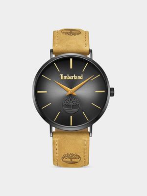 Timberland Rangeley Black Plated Black Dial Tan Leather Watch