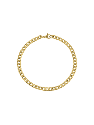 Gold Tone Stainless Steel Men’s Curb Bracelet