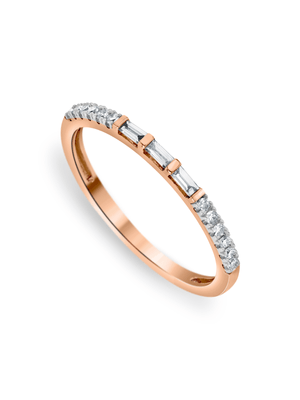 9ct Rose Gold 0.16ct Diamond East West Baguette Eternity Ring