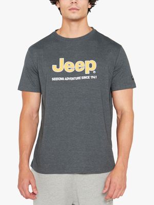 Men's Jeep Charcoal Logo Applique T-Shirt
