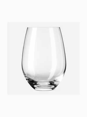 crystal stemless white wine glass