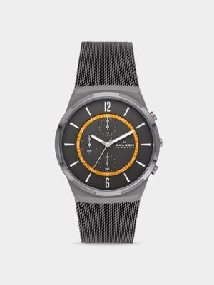 Skagen Men's Melbye Chronograph Gunmetal Plated Stainless Steel Mesh Watch