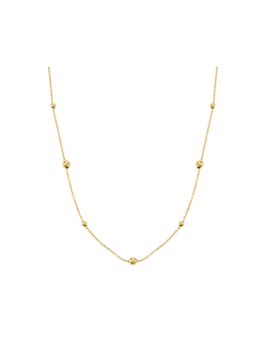 Yellow Gold   Beaded Station Chain