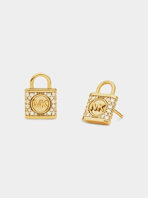 Michael Kors Kors MK Collection Gold Plated Sterling Silver Cubic Zirconia Stud Earrings