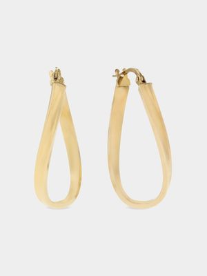 Yellow Gold, Classic Twisted Hoop Earrings.